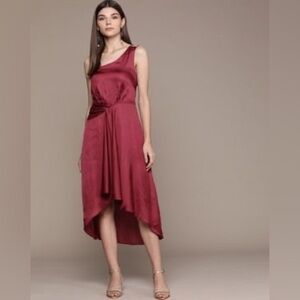 Ritu Kumar Label Wine One-Shoulder Dress